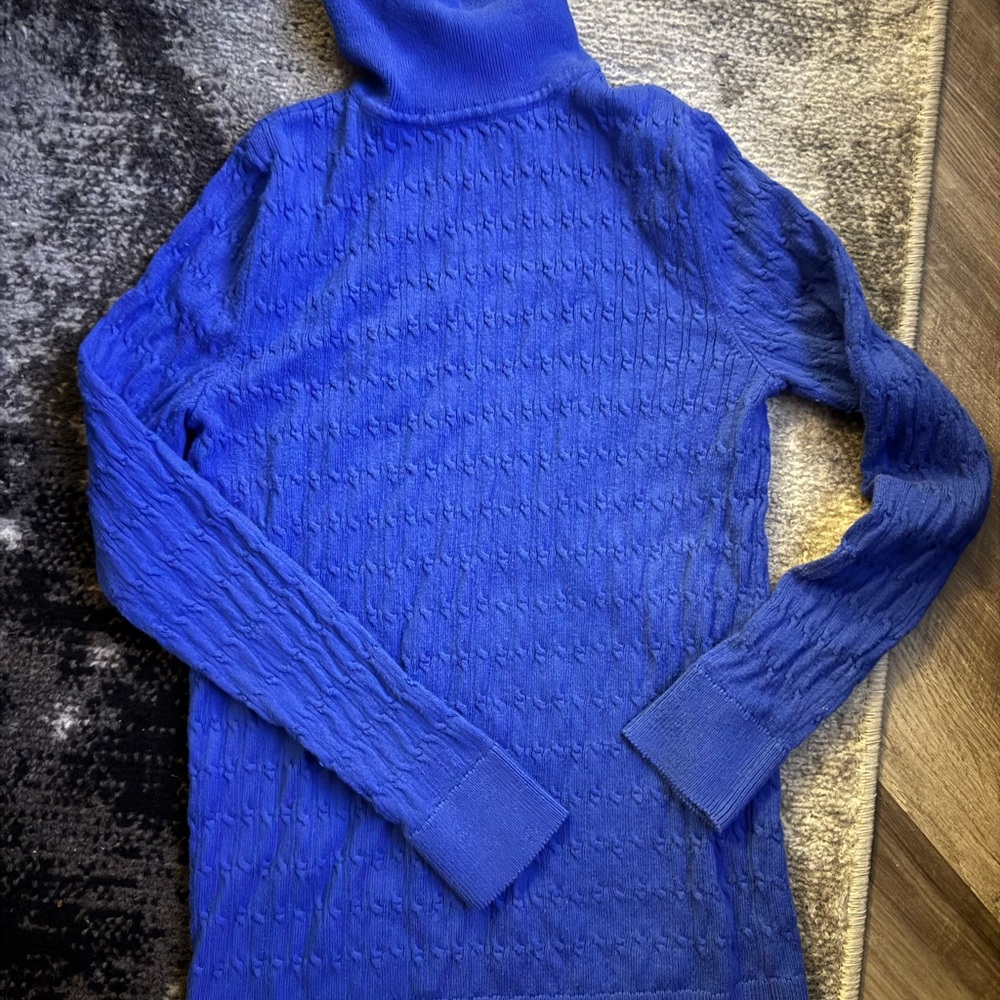 Women's Blue Turtleneck Sweater